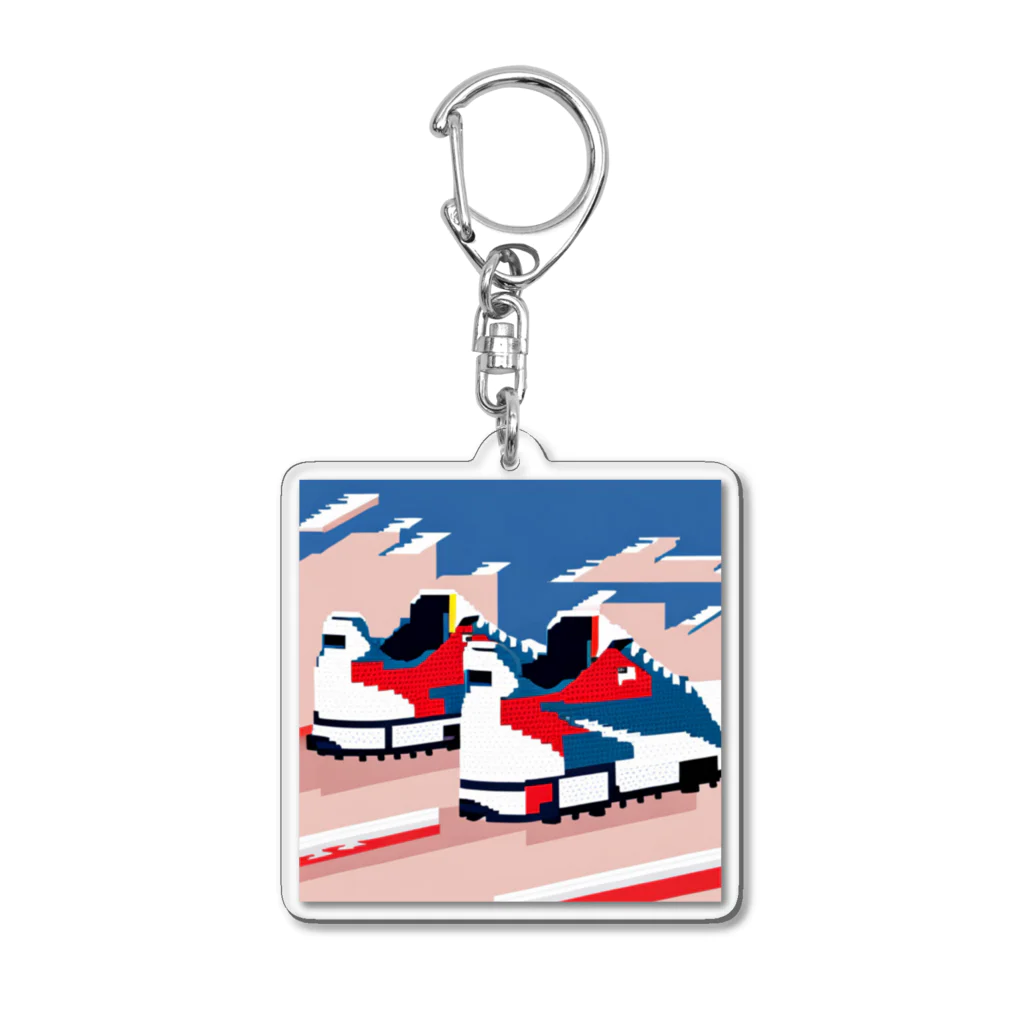 KAKI_のドット絵おしゃれなくつ Acrylic Key Chain