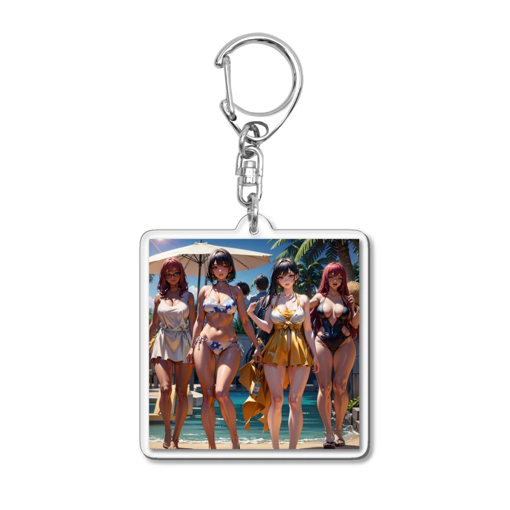 ki1962の浜辺で撮った仲の良い4姉妹のプレミアムグッズ Acrylic Key Chain