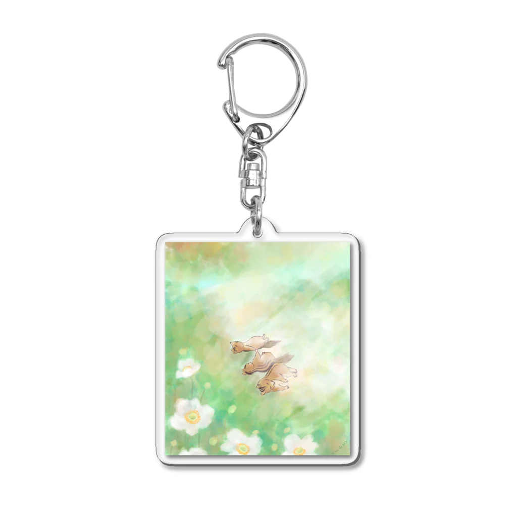 jamdehugの川辺で日向ぼっこ Acrylic Key Chain