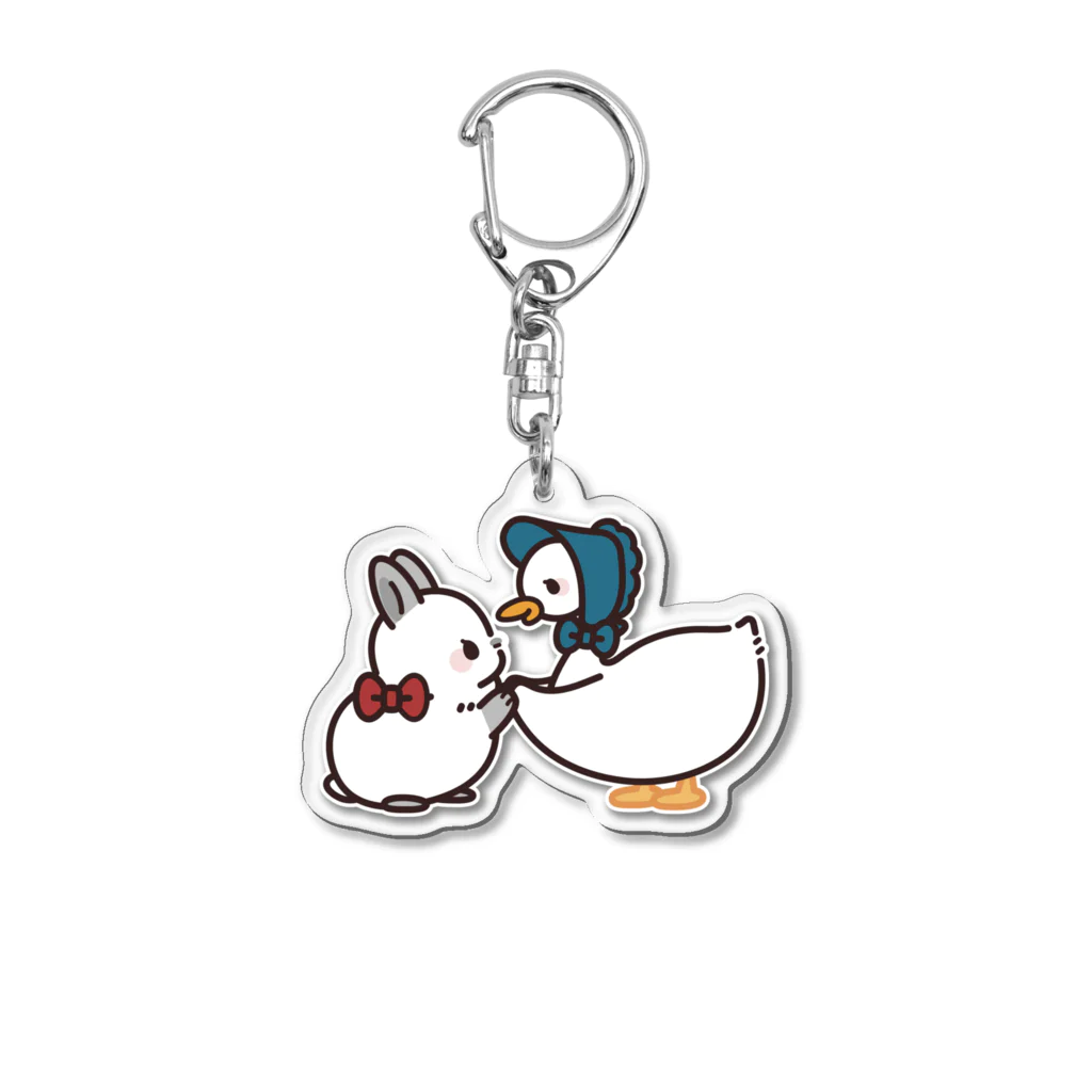 DECORの大人可愛いうさぎレディ　白鳥さんといっしょver. Acrylic Key Chain