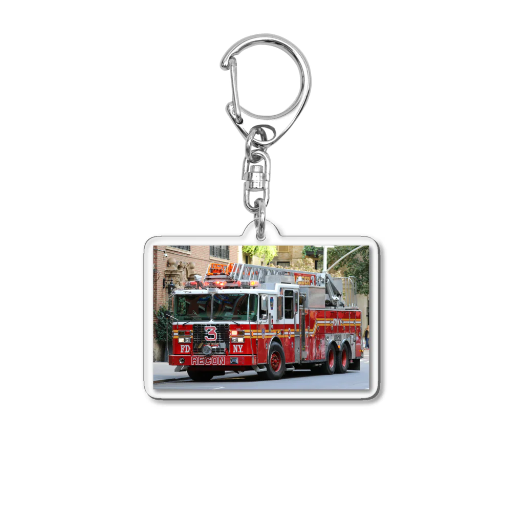 ビッグスマイルライフのかっこいいはしご車 Acrylic Key Chain