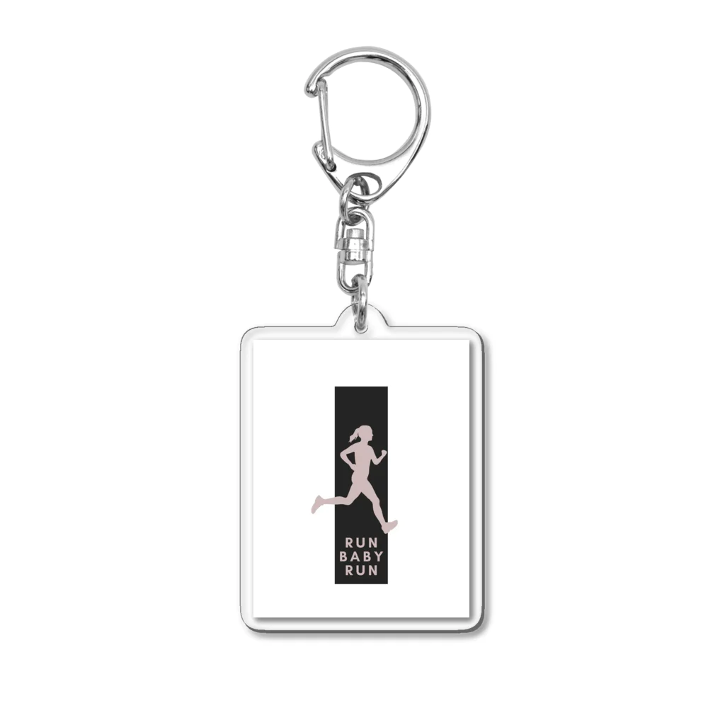 hirasan3のモダンでシンプルなランナーのシルエット Acrylic Key Chain