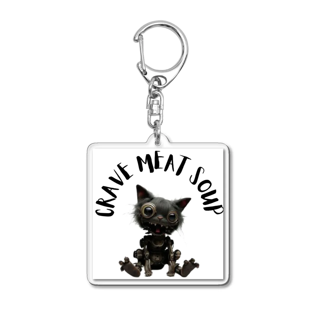 CRAVE MEAT SOUPの#Cyber Cat Acrylic Key Chain