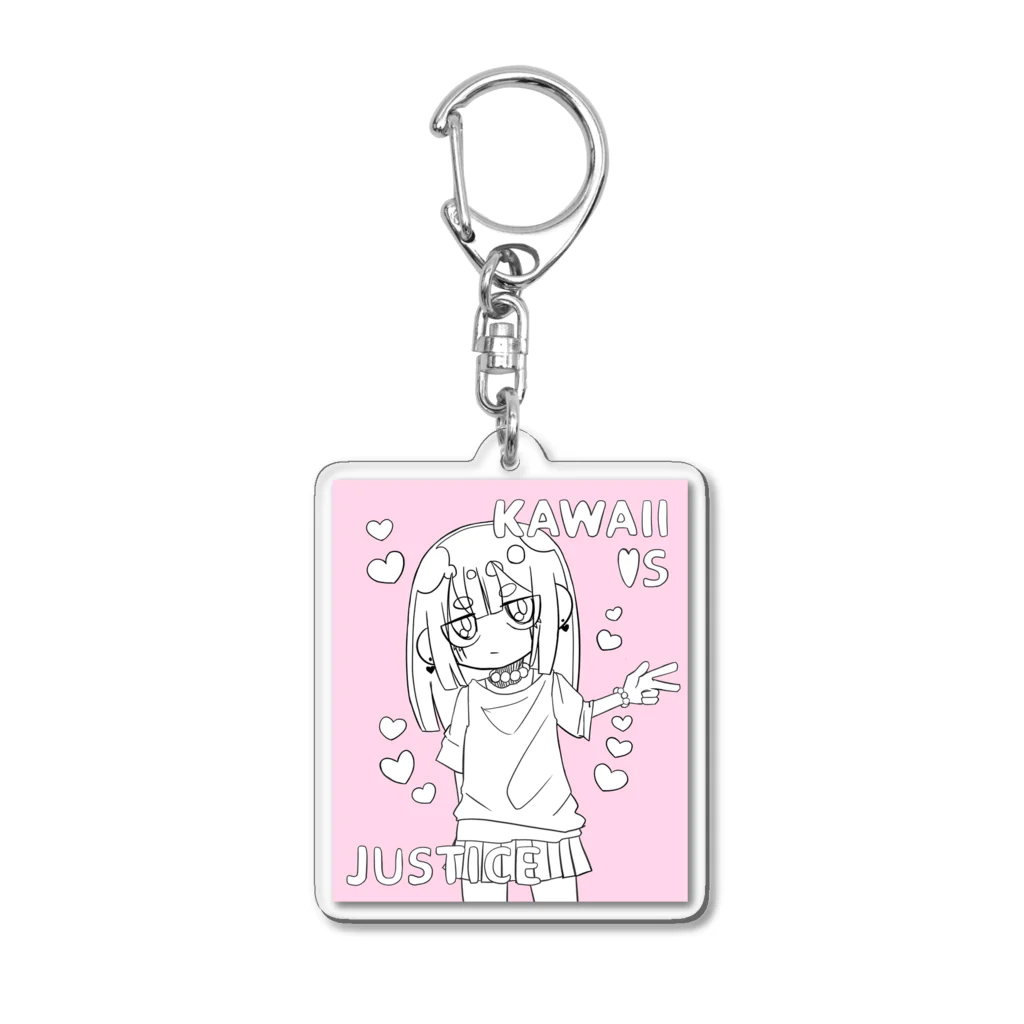 ライカのお店屋さんのKAWAII女の子（桃色） Acrylic Key Chain