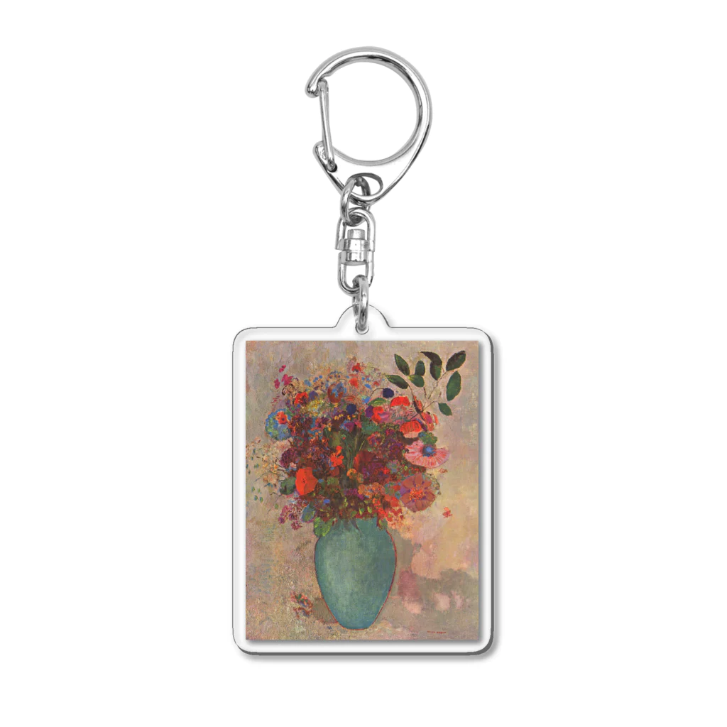 世界美術商店のトルコ石色の花瓶の花 /  The turquoise vase Acrylic Key Chain