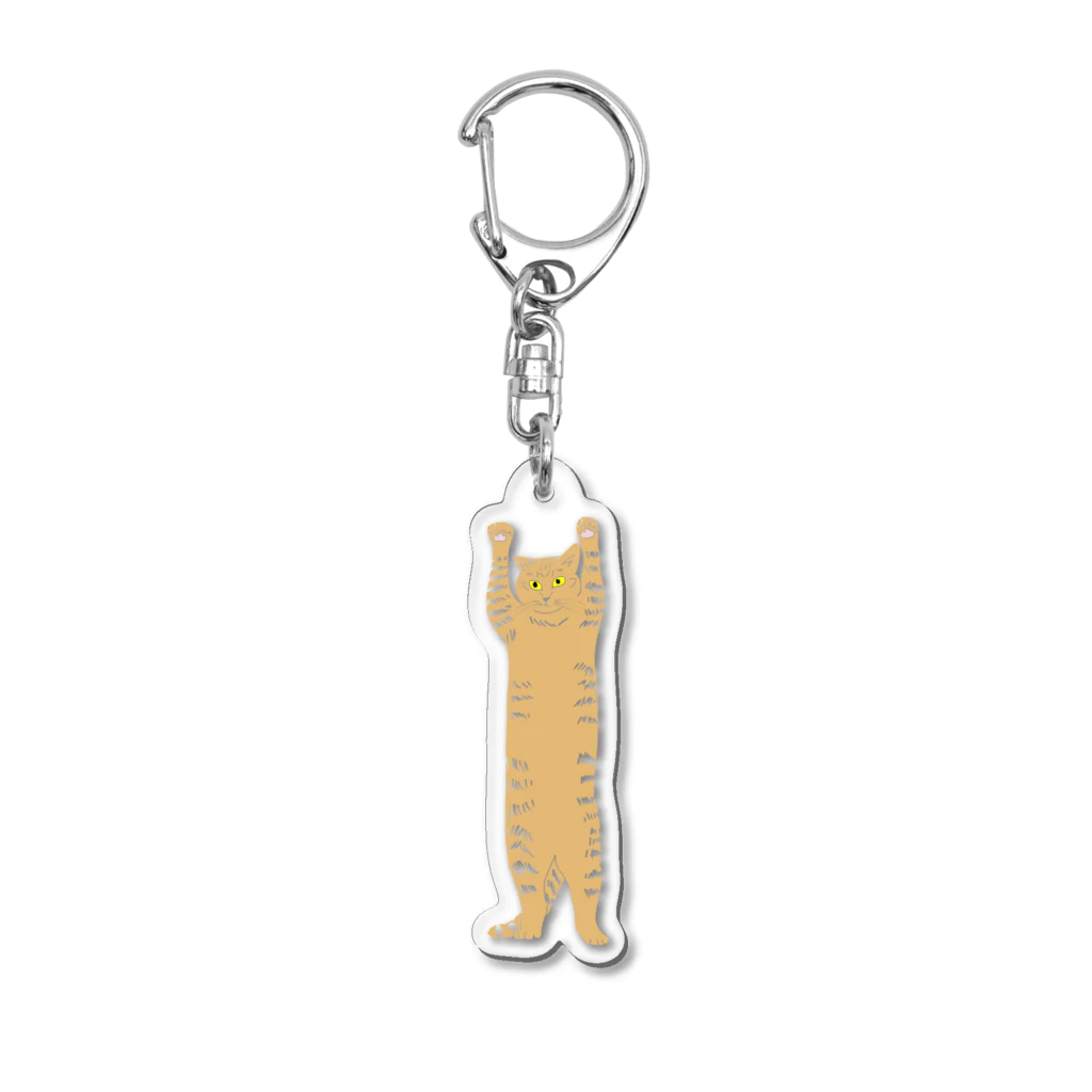 小鳥と映画館のバンザイ猫　クリア Acrylic Key Chain