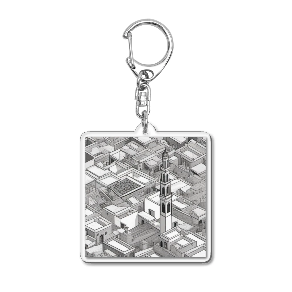 YoMiTの有名な観光スポットイメージ画像：モロッコのマラケシュ旧市街（モロッコ、マラケシュ） Acrylic Key Chain