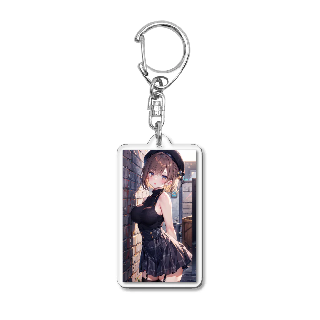 エーアイガールの秋の装い(ベレー帽)AKANE Acrylic Key Chain