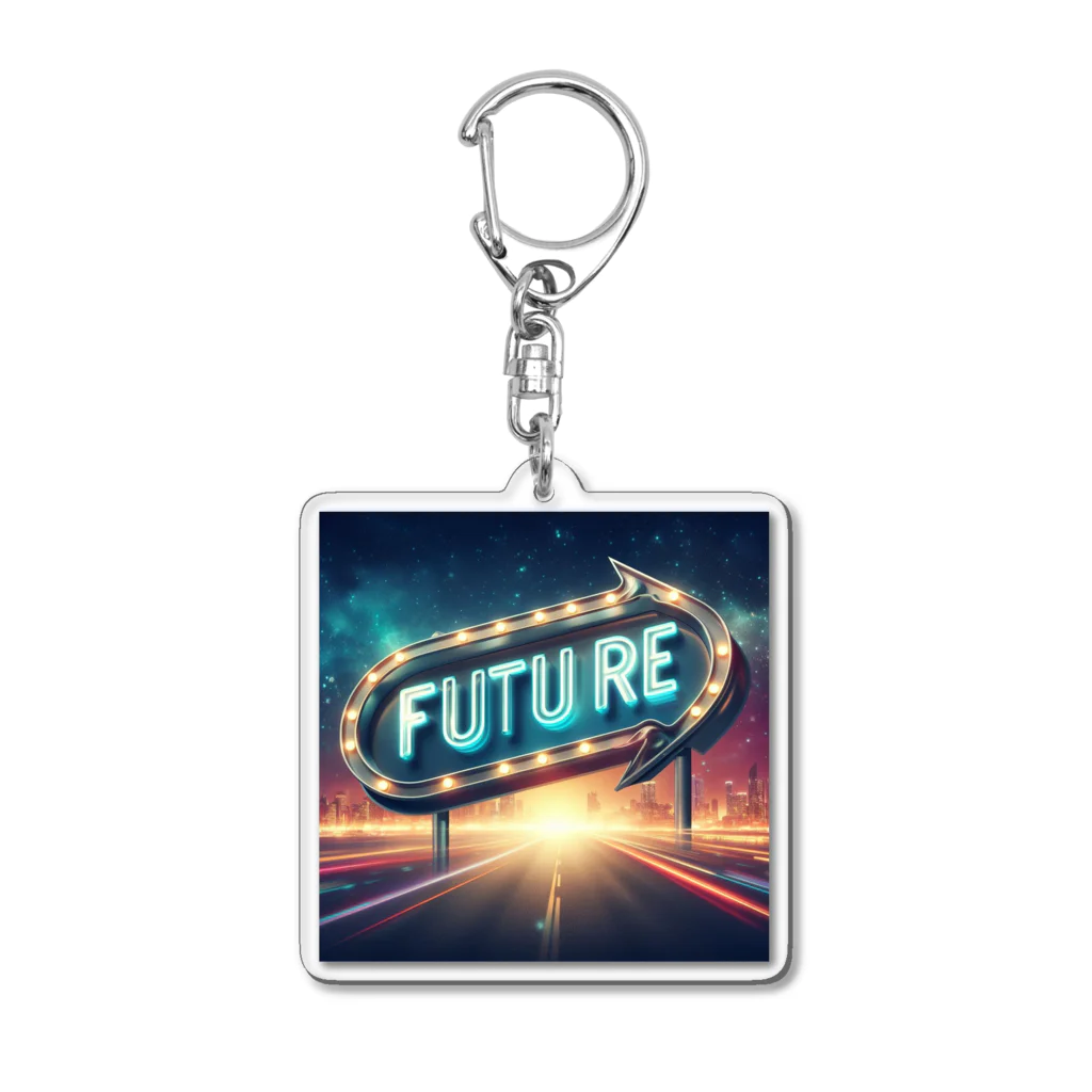 ワンダーワールド・ワンストップのFUTURE　文字入り未来を感じさせるイラスト Acrylic Key Chain