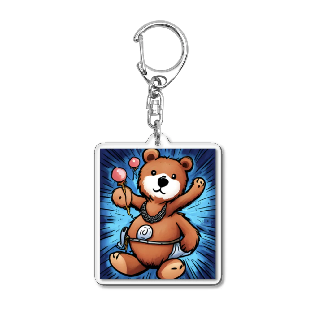 ちょい悪なクマさんのヒップホップなクマさん Acrylic Key Chain