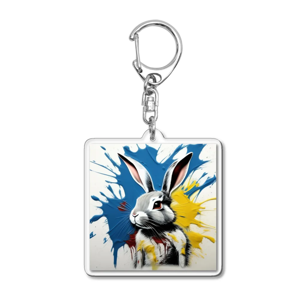 mojaのアートうさぎ🐰 Acrylic Key Chain