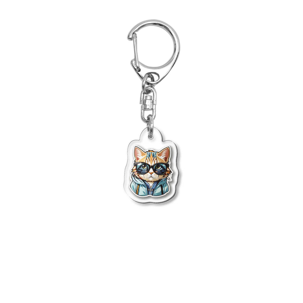 R-KAMIのサングラス猫2 Acrylic Key Chain