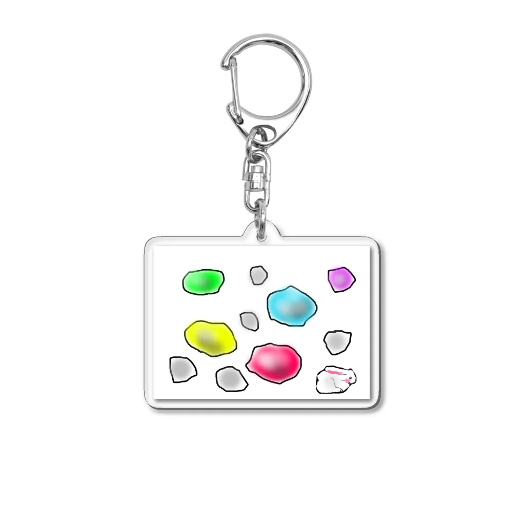 nijiirosorausagiの色石　うさぎ石　お話の世界【虹色空うさぎ】 Acrylic Key Chain