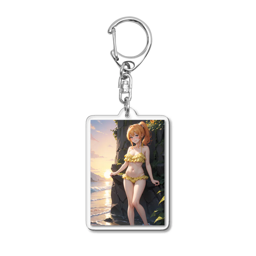 天乃鯱の金髪ポニテのビキニ(イオス) Acrylic Key Chain