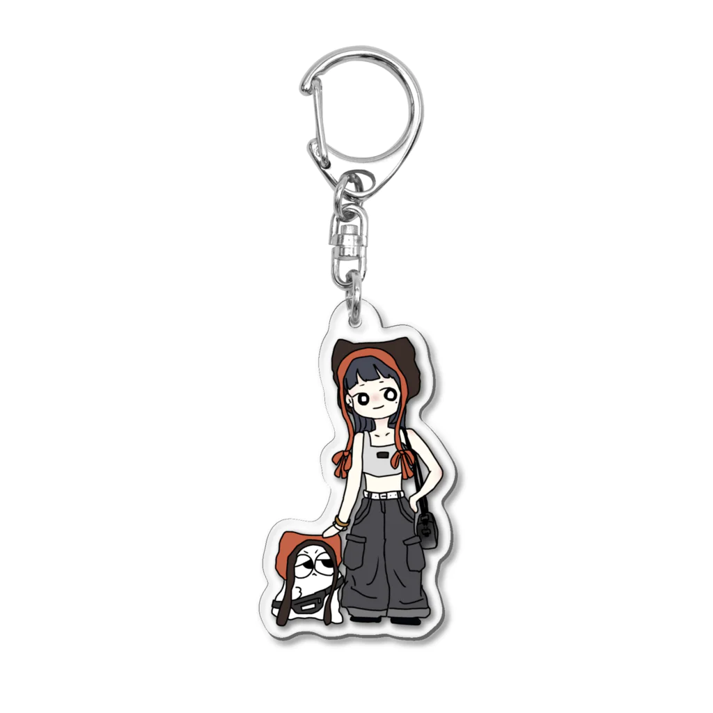 もふもふもんすたぁのもんすたぁと女の子（No.1） Acrylic Key Chain