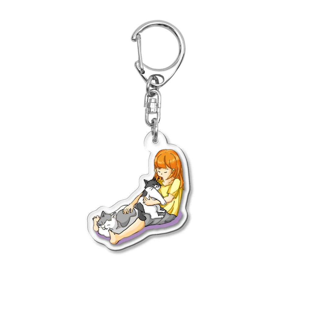 もちけらのお昼寝猫ちゃん。 Acrylic Key Chain