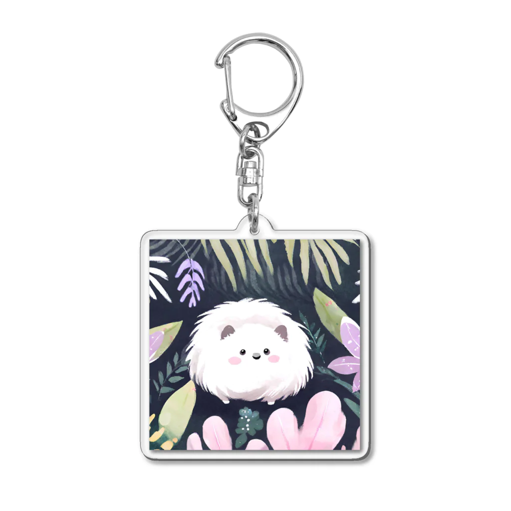 フワフワリンのはにかむフワフワちゃん Acrylic Key Chain