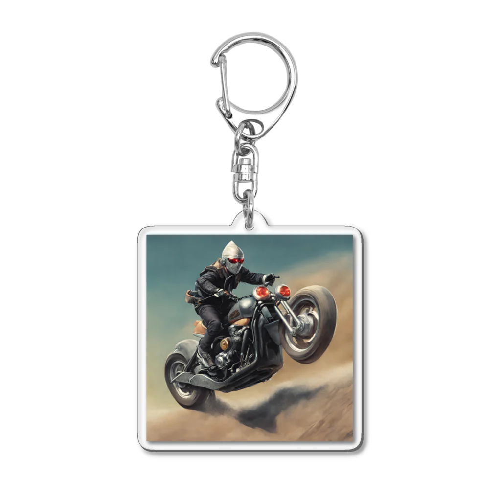 Yamapの仮面のバイク乗り Acrylic Key Chain