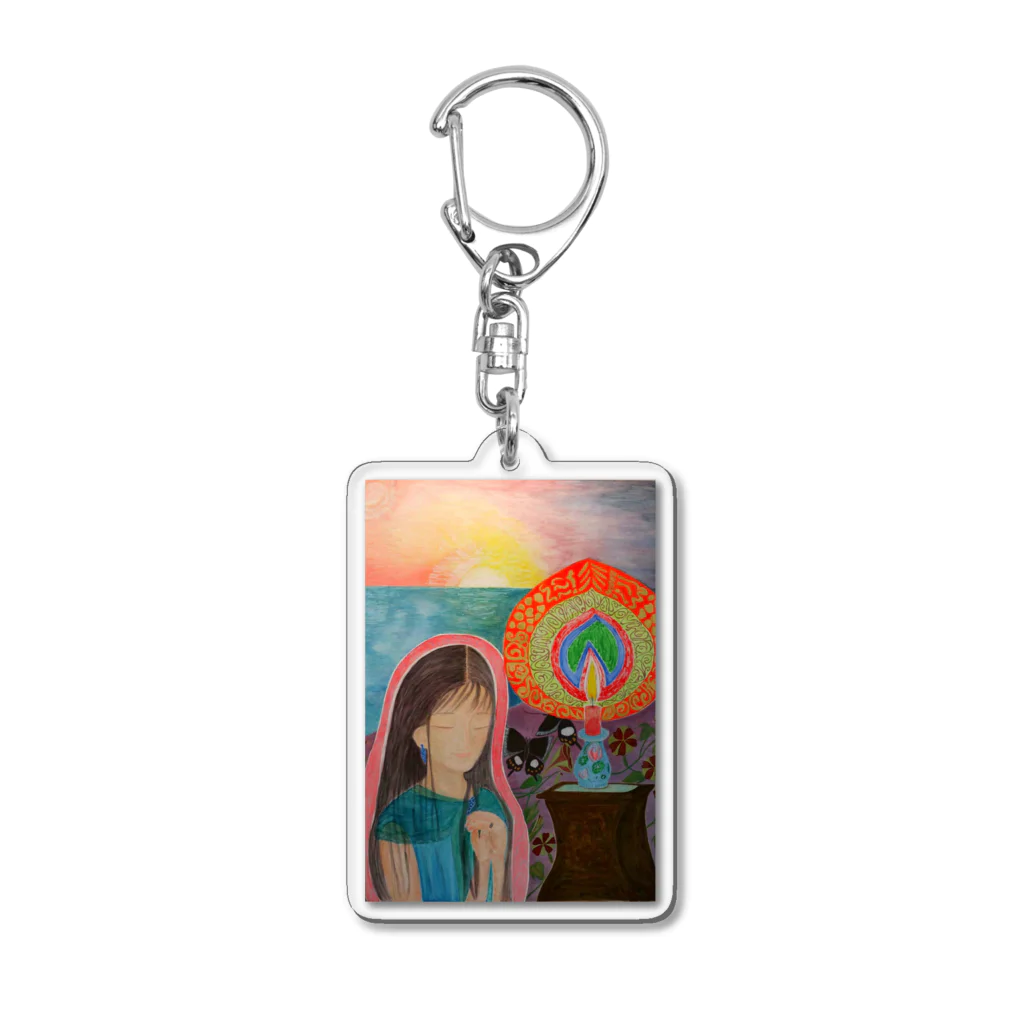 キキとココからのMagic hour / 穏やかな夕暮れの祈り Acrylic Key Chain