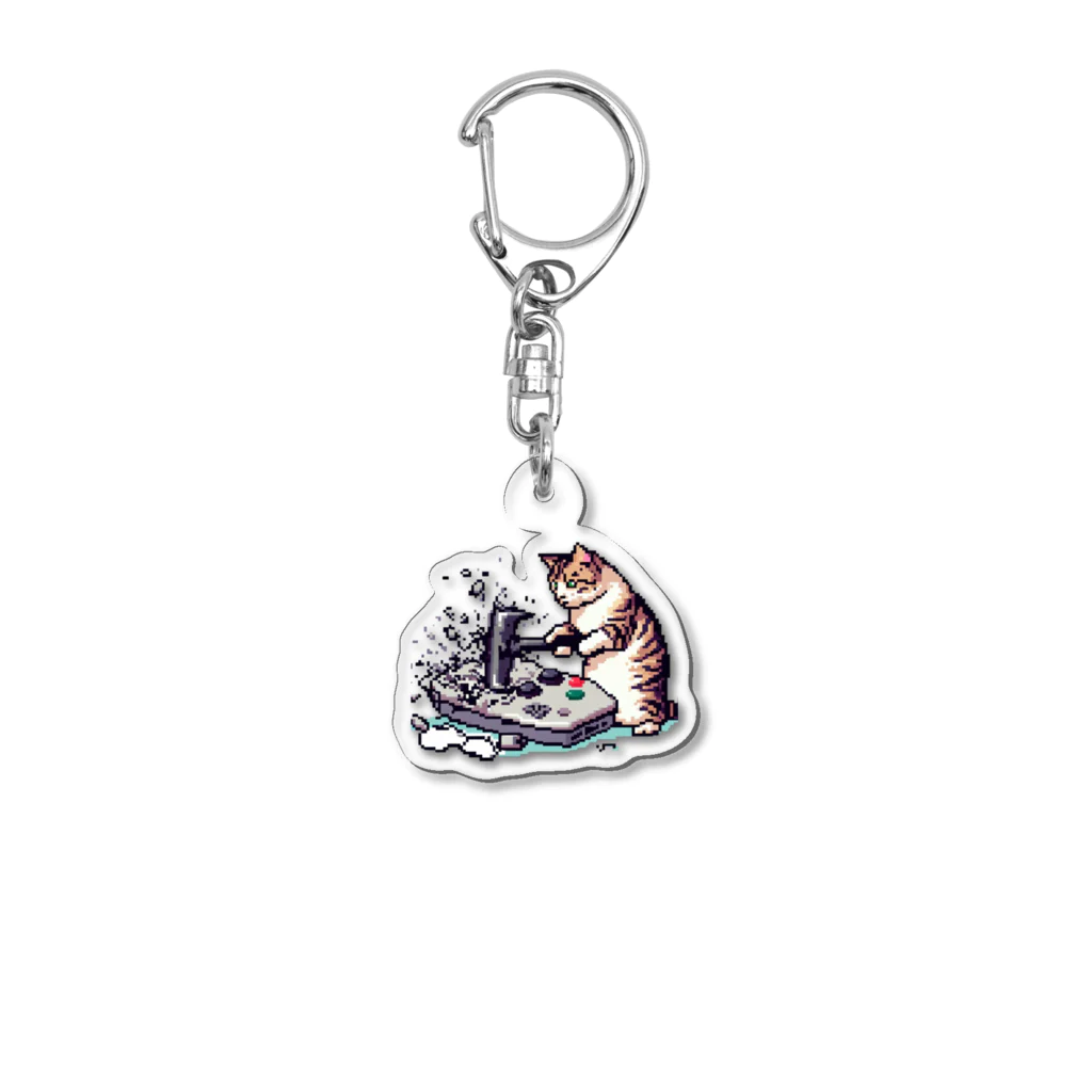 らいねこの「つよしくん」ゲーミングにゃんこ♪ Acrylic Key Chain