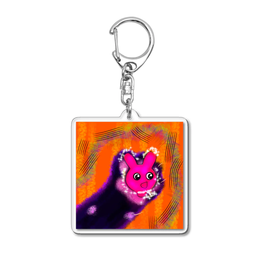 nijiirosorausagiの猫の手  お話の世界 【虹色空うさぎ】 Acrylic Key Chain