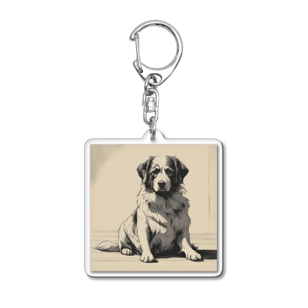 底辺の底辺好きな事を気ままに…。の帰りを待つ愛犬 Acrylic Key Chain