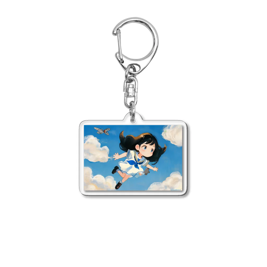 くま屋のSkyward Dreams: Soaring Girl Art Acrylic Key Chain