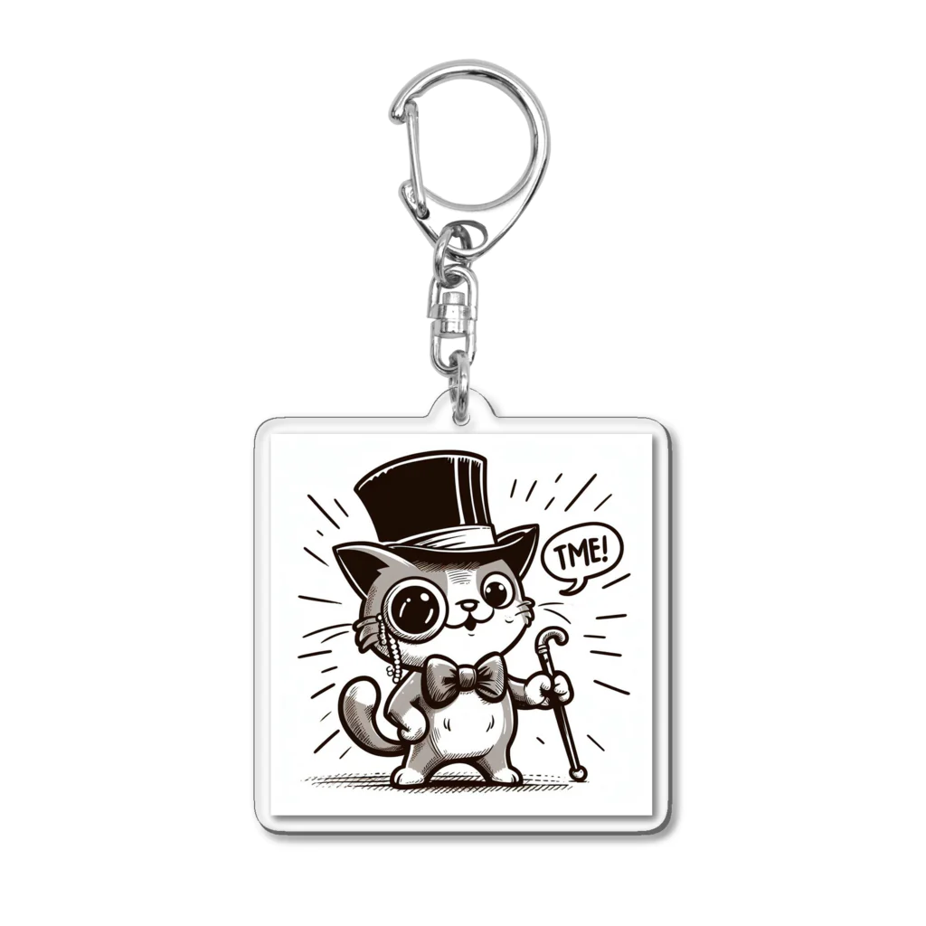 REI-AI-PONのハットを被ったねこ🐈 Acrylic Key Chain