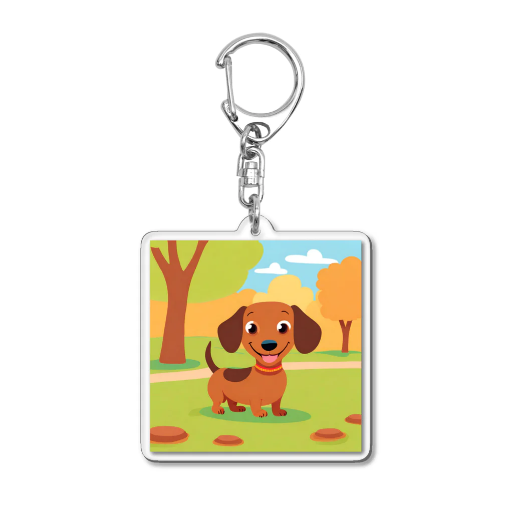 やのや食堂のミニチュアダックスくん Acrylic Key Chain