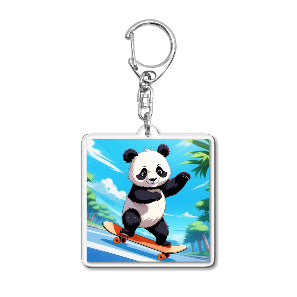 jimeryのスケボーパンダ Acrylic Key Chain