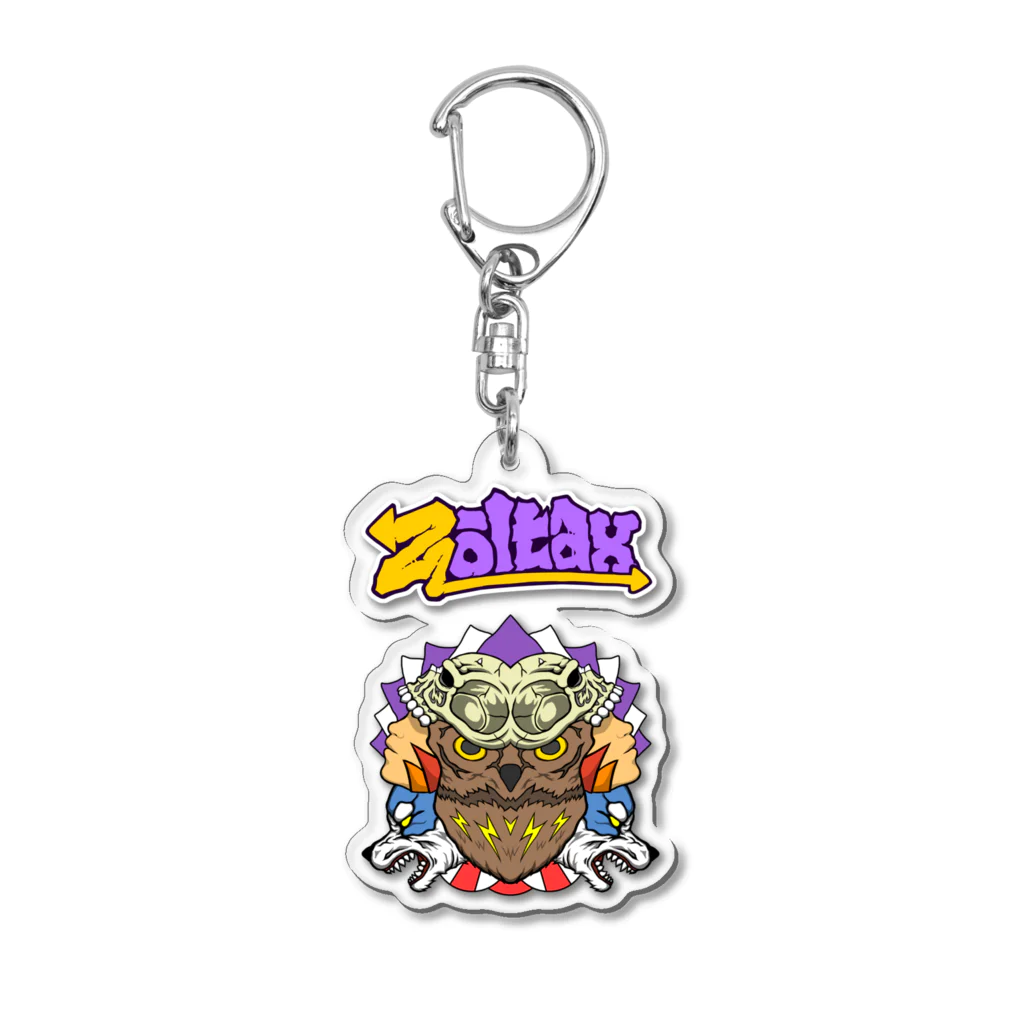 Zoltax.のフクロウ グラフィティロゴ 紅芋タルト Acrylic Key Chain