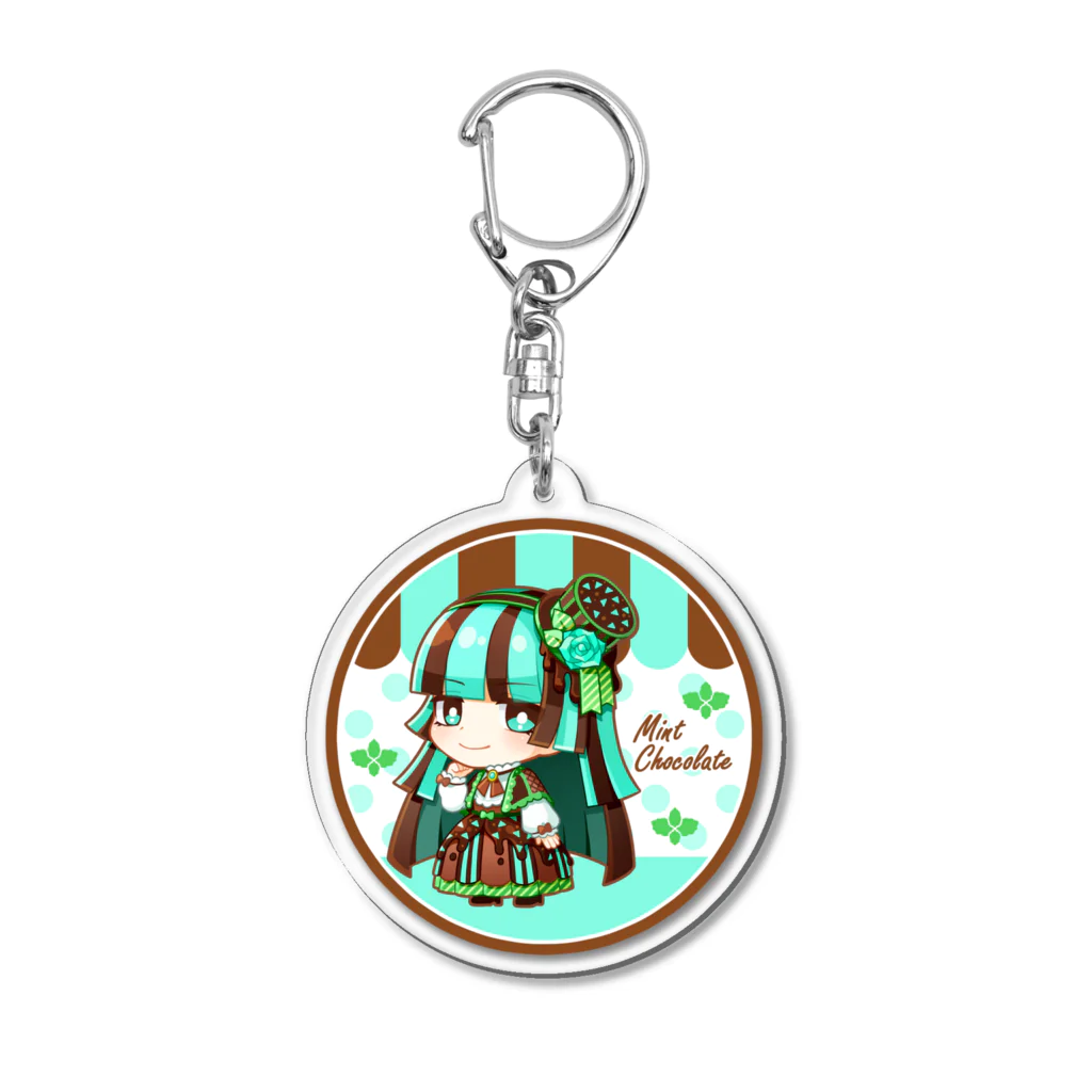 にゃんこ妖精☆の【Sweet Girl】チョコミント Acrylic Key Chain