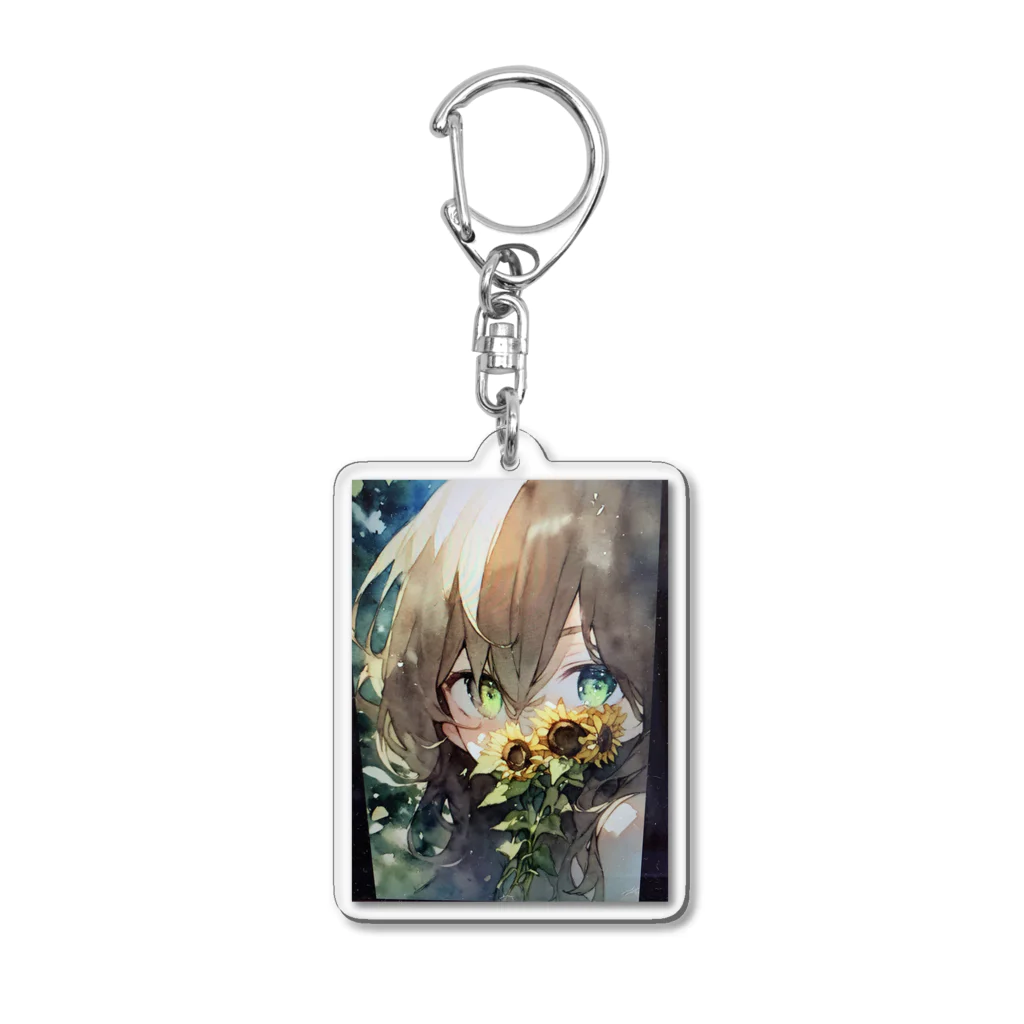 mamichin1122のひまわりで隠す娘 Acrylic Key Chain