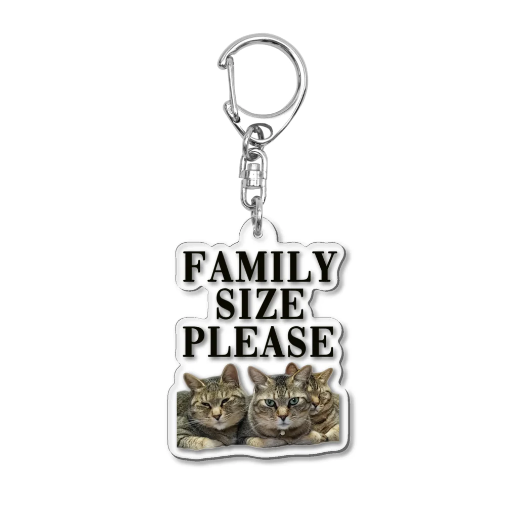 catsdogssweetのFAMILY SIZE PLEAZE Acrylic Key Chain