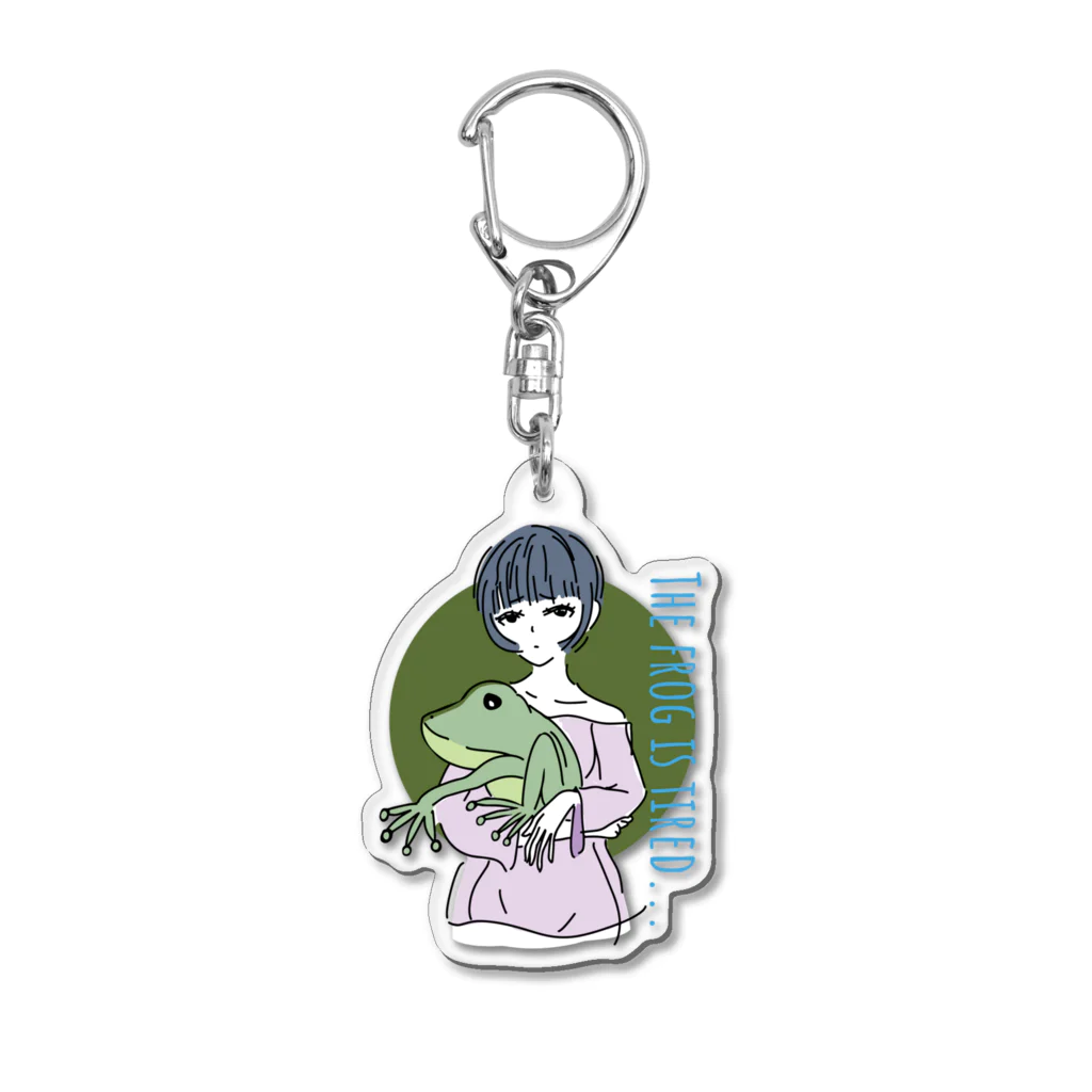 chicodeza by suzuriのカエル好きな女の子 Acrylic Key Chain