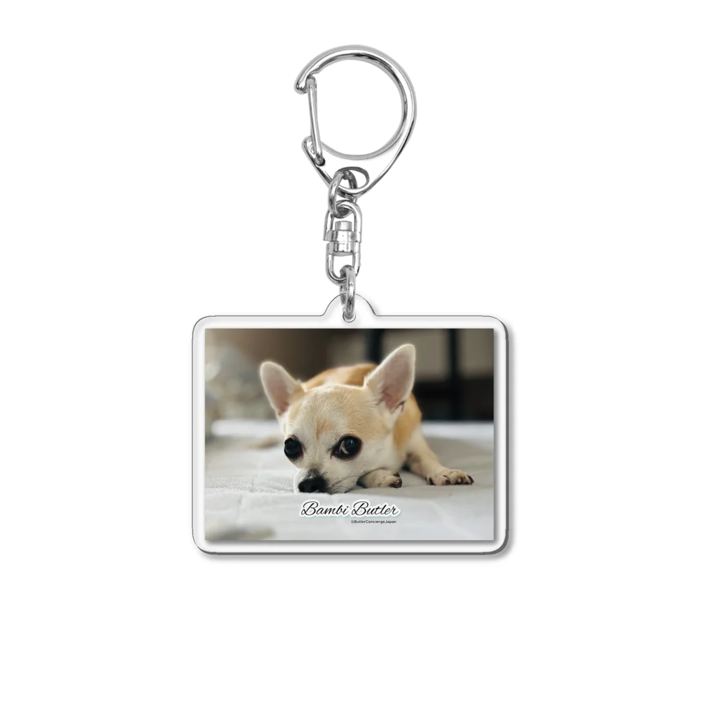 犬執事・ドッグバトラーのバンビ君ショップの世界初！本物の犬執事・ドッグバトラーのバンビ君 Acrylic Key Chain