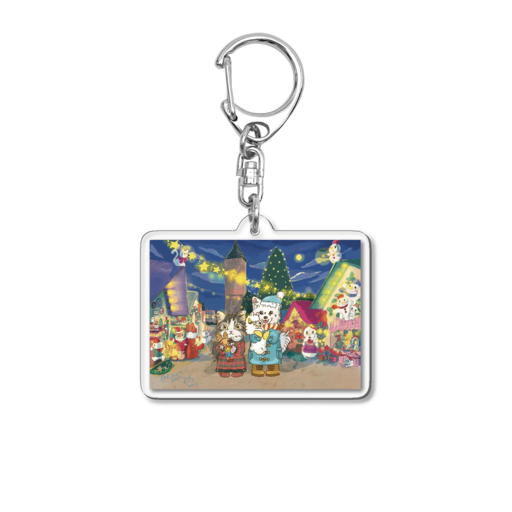 猫のきぬくんのお店のみーにゃんとしらたまくん　クリスマスツアー Acrylic Key Chain