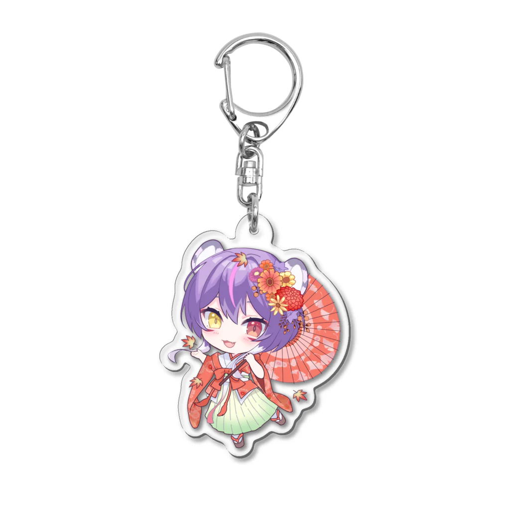 律桜虎-Rioto-の11月ミニキャラ【紅葉衣装】 Acrylic Key Chain