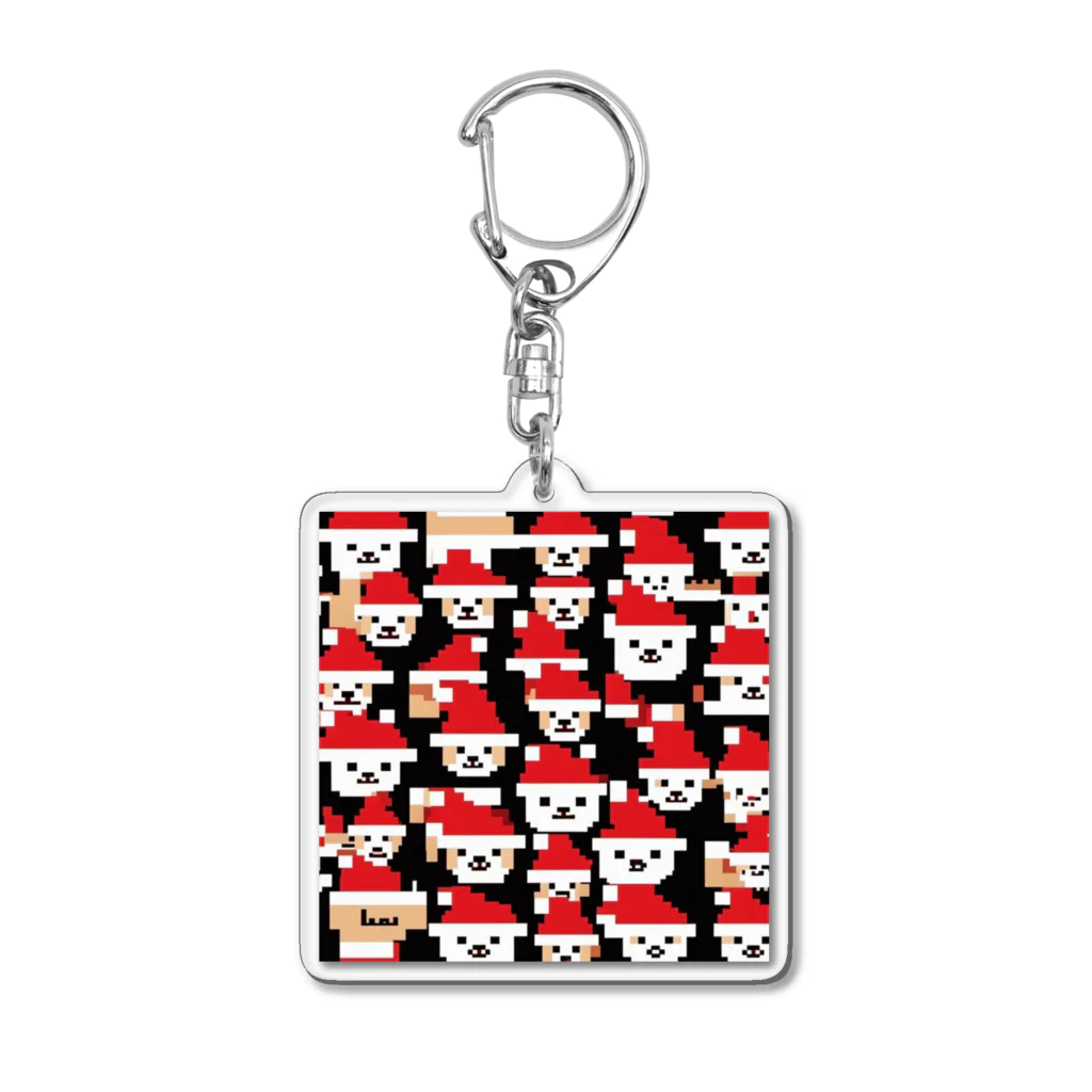 ruiruirのドット絵の犬　クリスマス Acrylic Key Chain