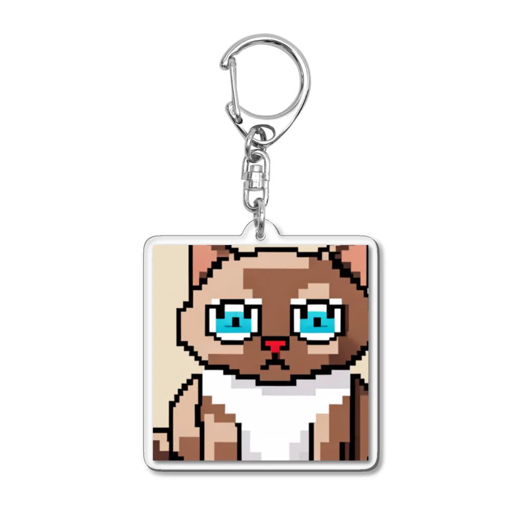 koba777のドット絵マンチカン Acrylic Key Chain