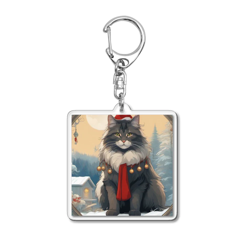 ruiruirの猫　冬　クリスマス Acrylic Key Chain