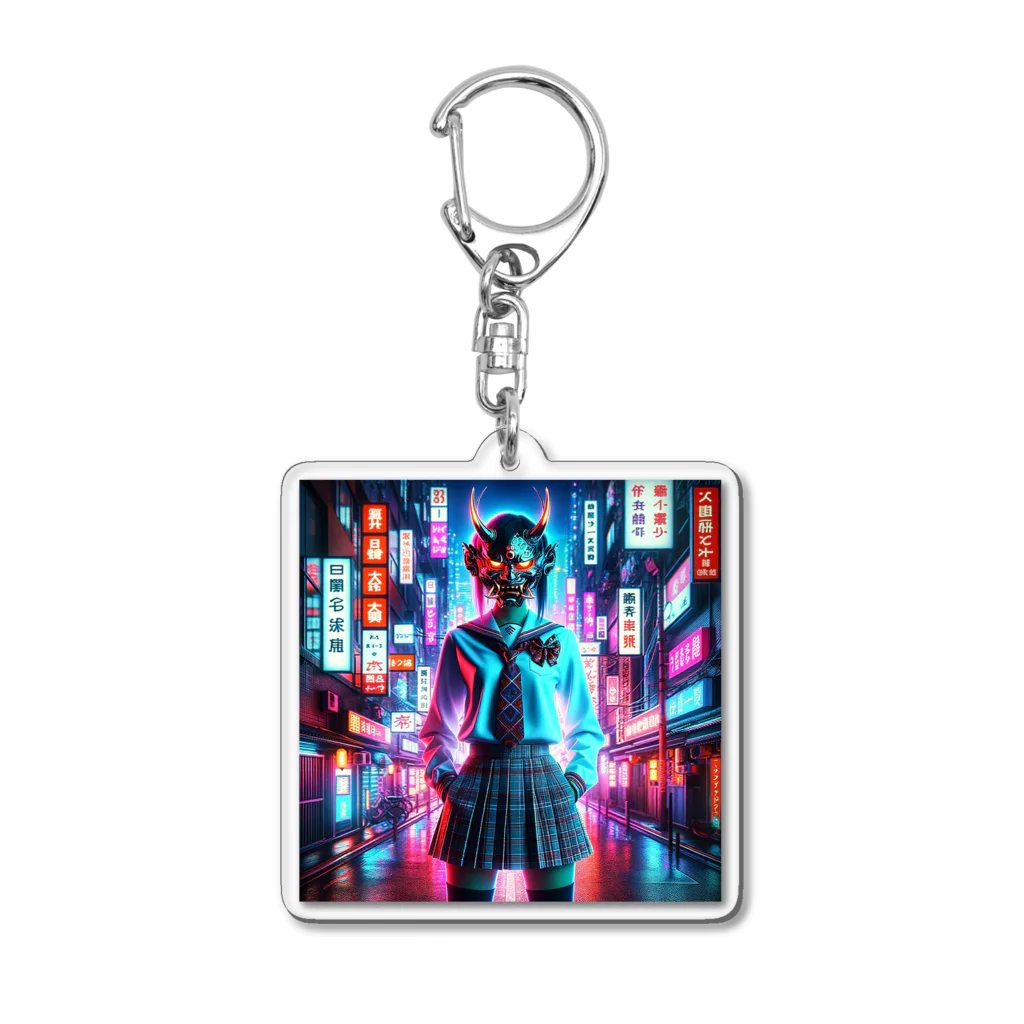 Hayate Kawakami オリジナルの般若女子高生 Acrylic Key Chain