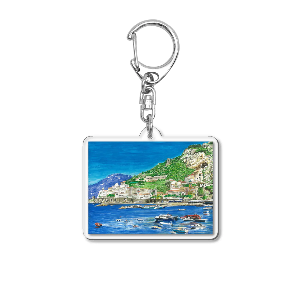 がぶちゃんのイタリアの港の風景 Acrylic Key Chain