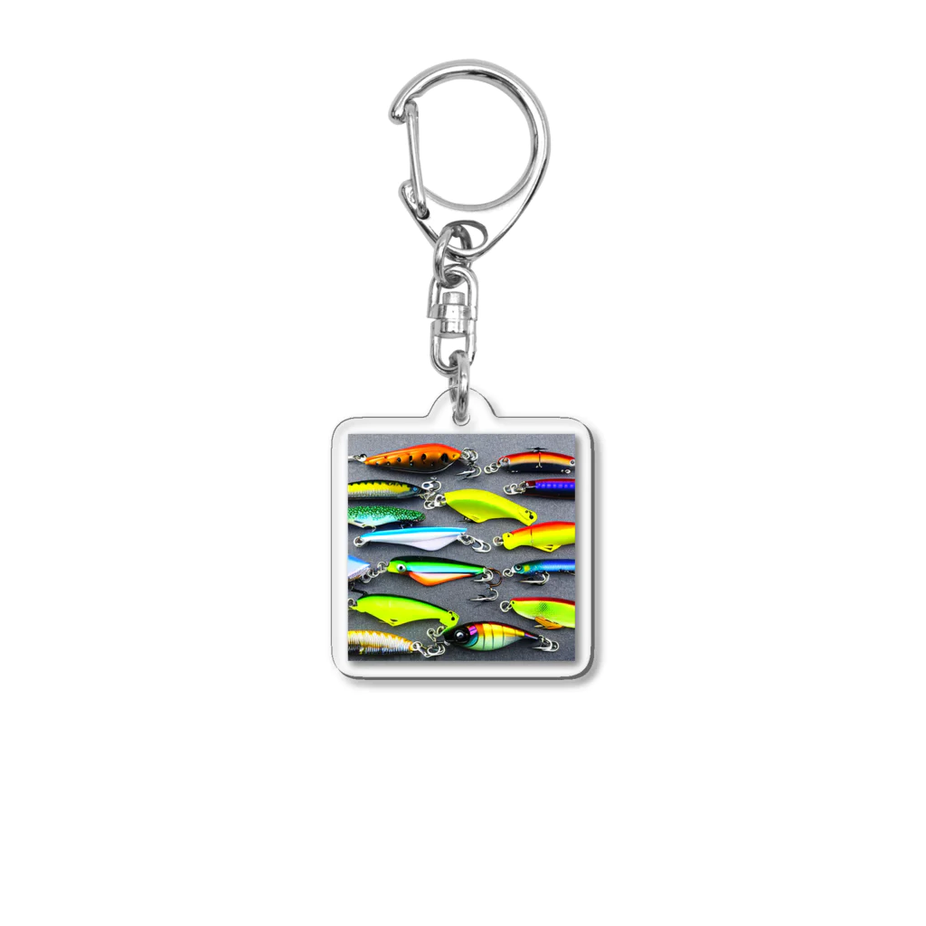 No Fishing No Life のルアーを見てるだけで幸せ Acrylic Key Chain