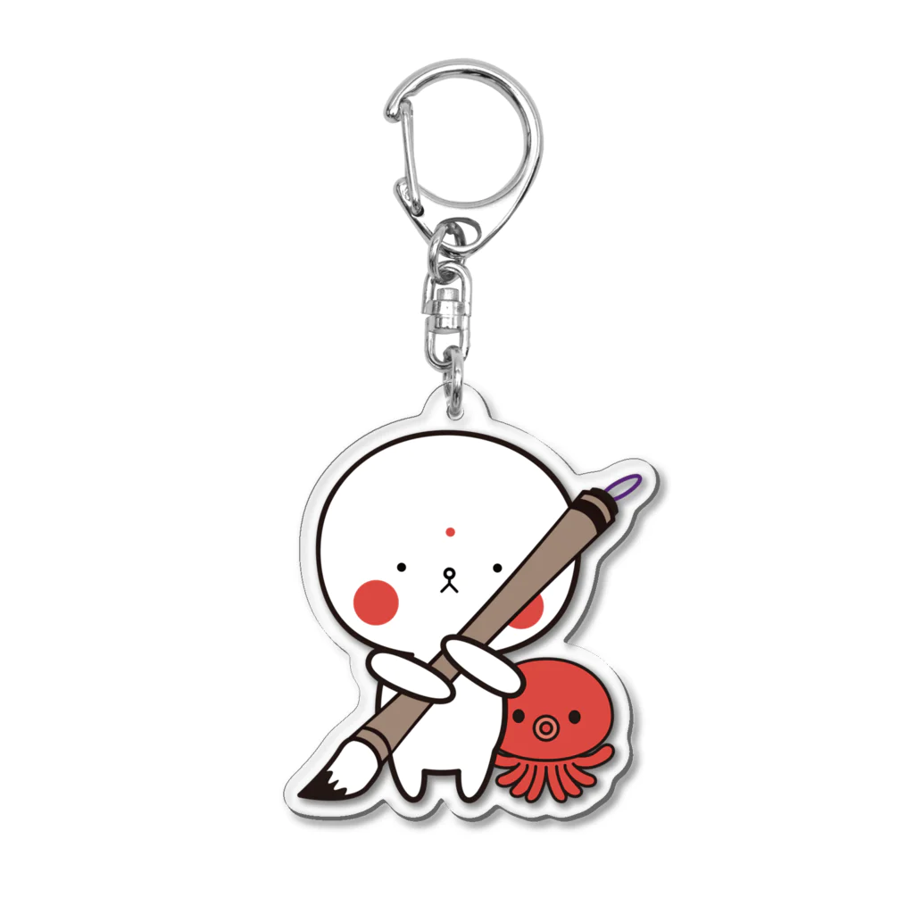 白文庫のすみがきはくちゃんごじゅうしょくさまといっしょばーじょん Acrylic Key Chain