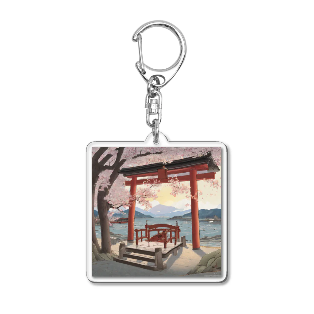 カワイイの作りたいの桜と鳥居 Acrylic Key Chain