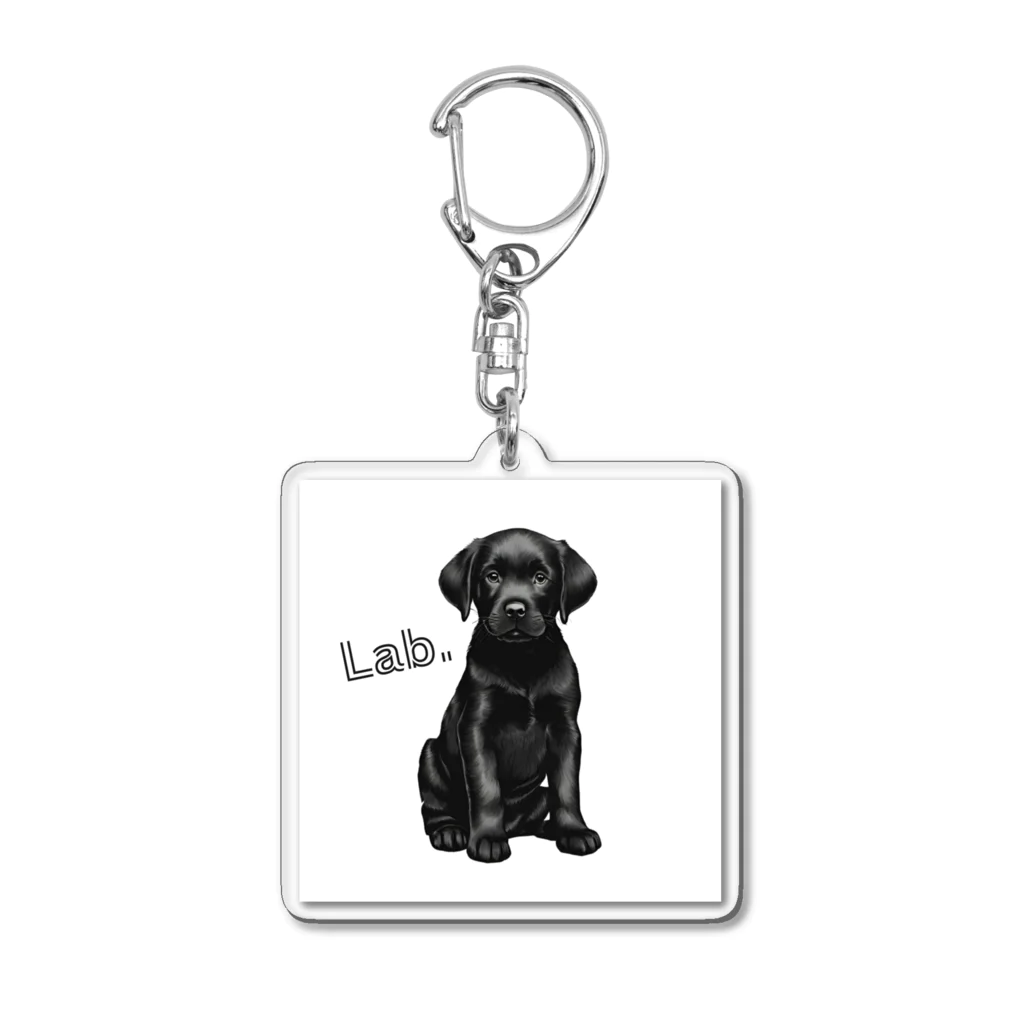 Labradorの黒Lab.グッズ アクリルキーホルダー