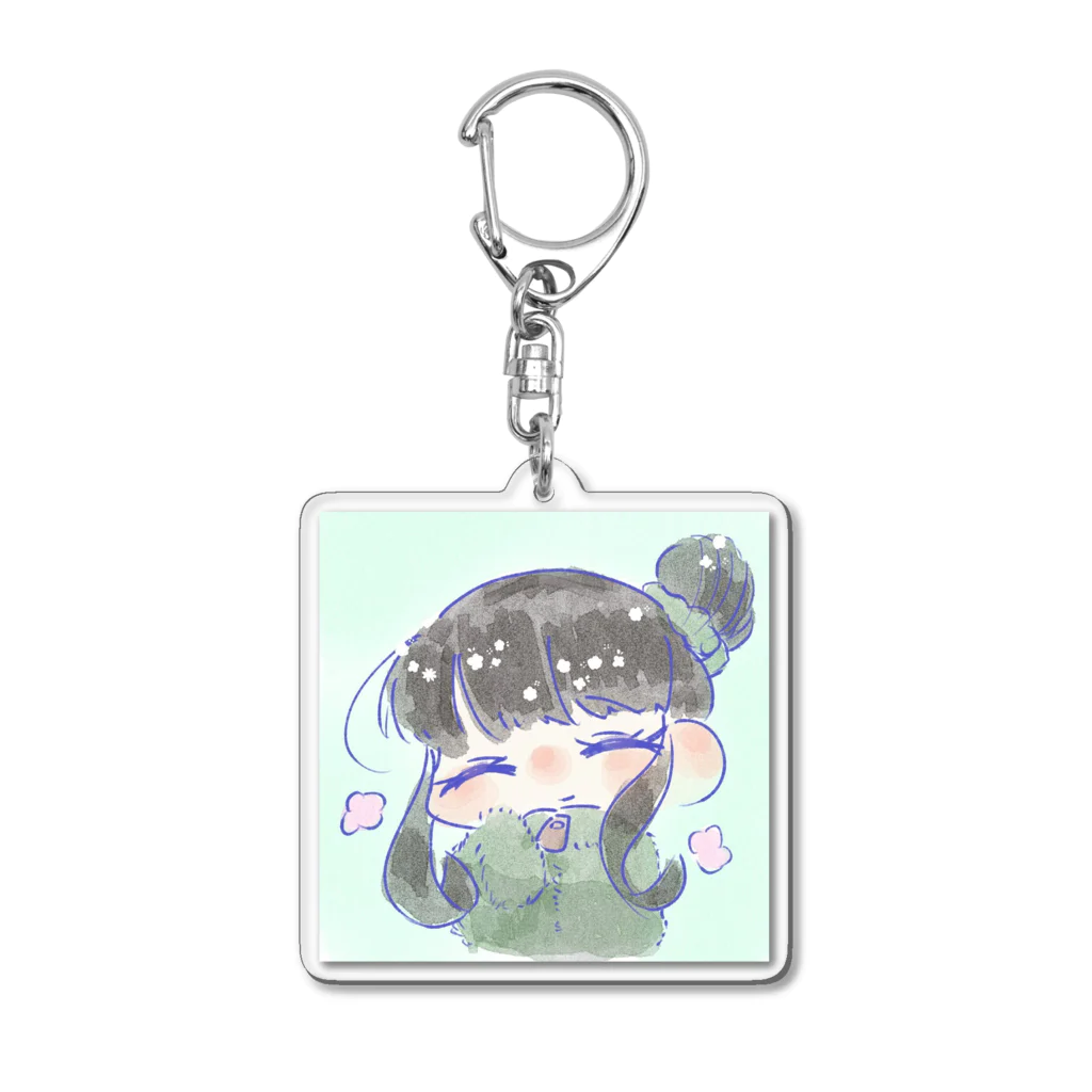 手書きイラスト屋さんのふわふわ可愛い女の子 Acrylic Key Chain