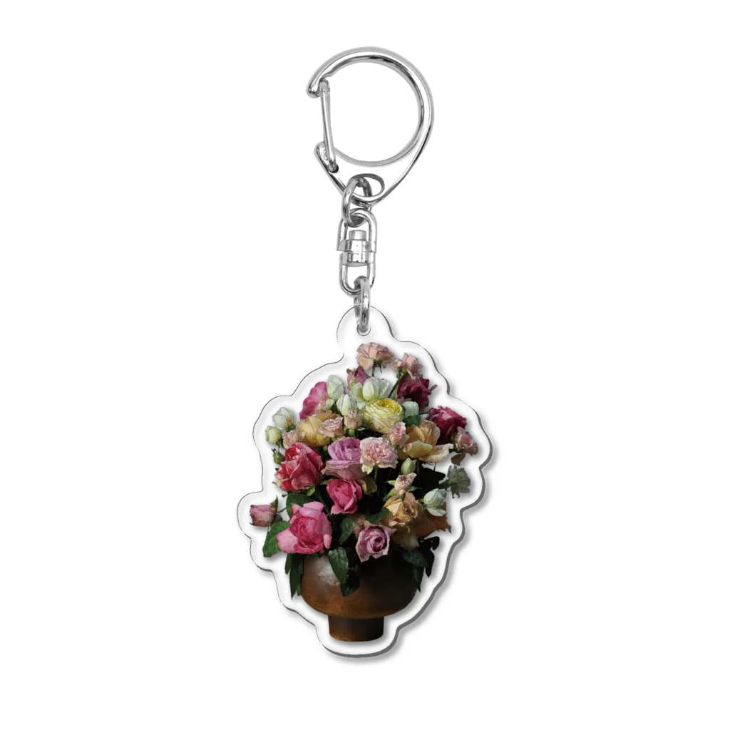 植物の絵師「洋子」の店の薔薇の花束 Acrylic Key Chain