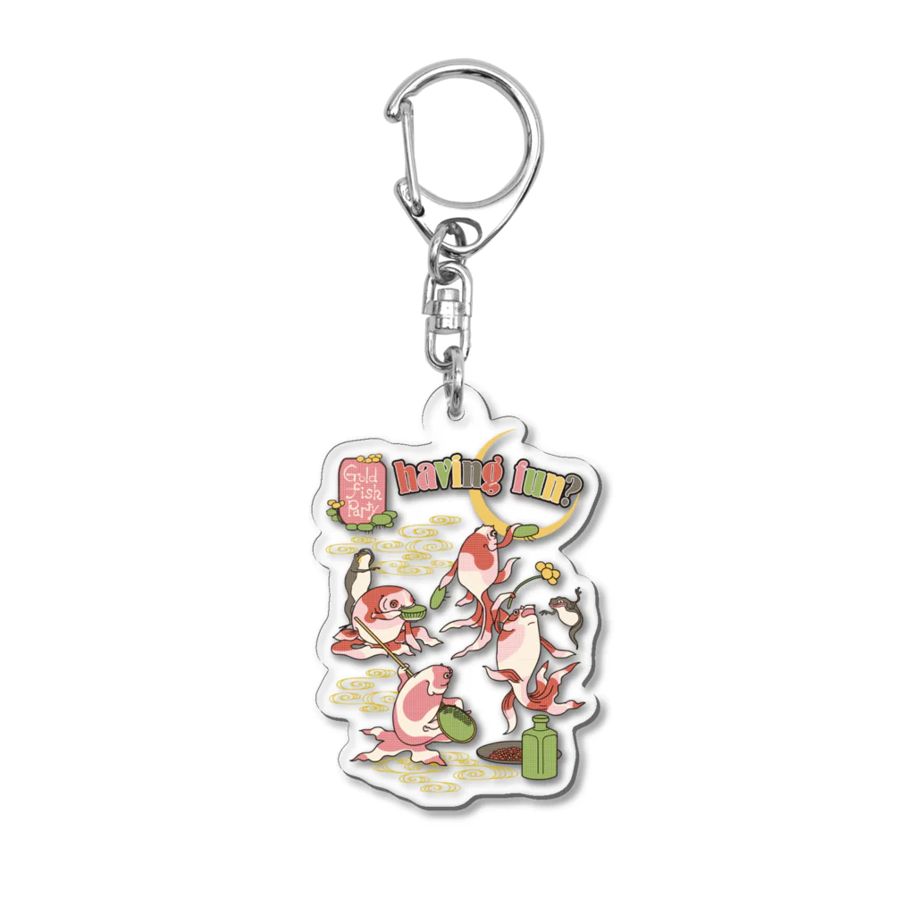 HIGEQLOのg​o​l​d​f​i​s​h​ ​p​a​r​t​y Acrylic Key Chain